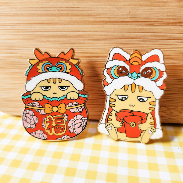 Lunar New Year Taro the Cat Enamel Pins