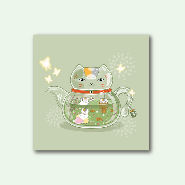 Nyanko Sensei Teapot Art Print