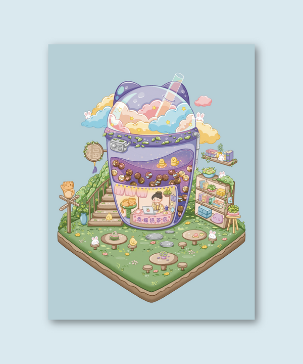 Taro Boba Shop Art Print