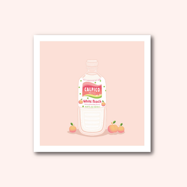 Calpico White Peach Print
