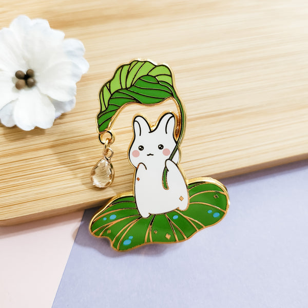 Lily Pad Bunny Enamel Pin