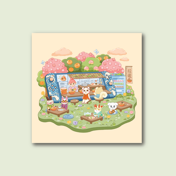 Animal Crossing Ramen Shop Print