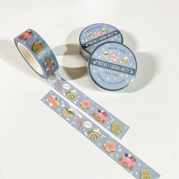 Matcha x Sakura Sweets Washi Tape