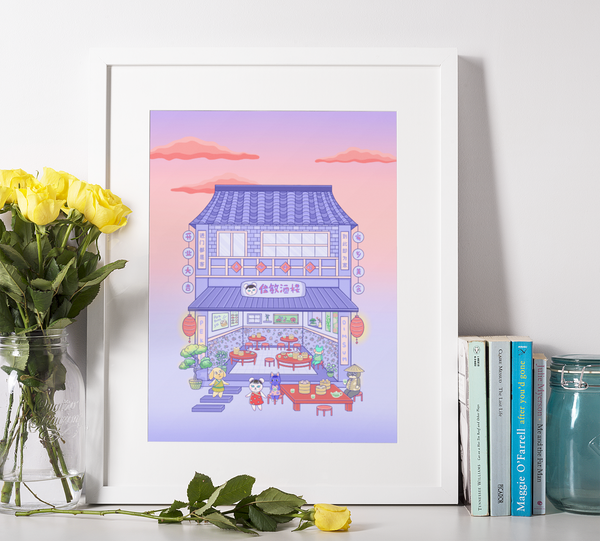 Animal Crossing Dim Sum House Art Print