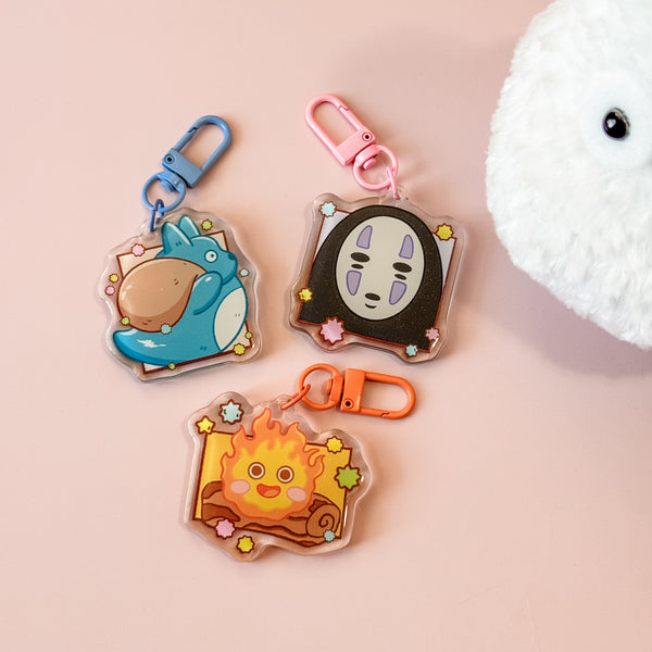 Studio Ghibli Glitter Acrylic Keychains
