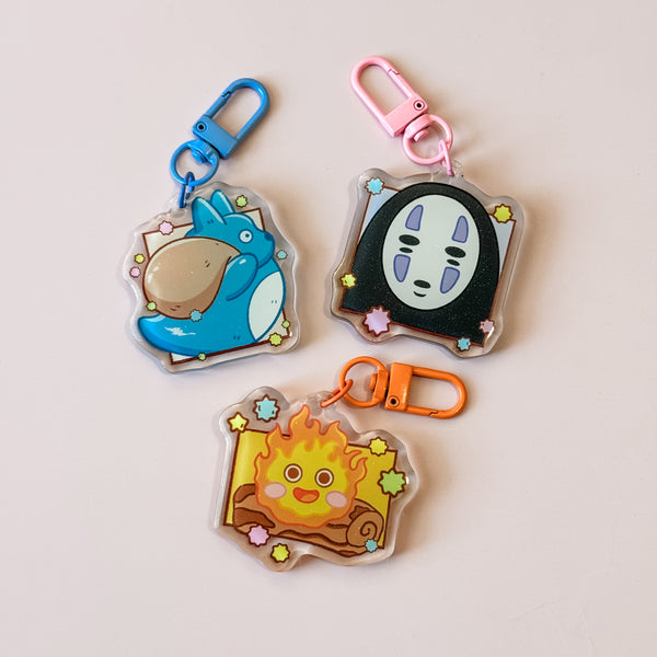 Studio Ghibli Glitter Acrylic Keychains