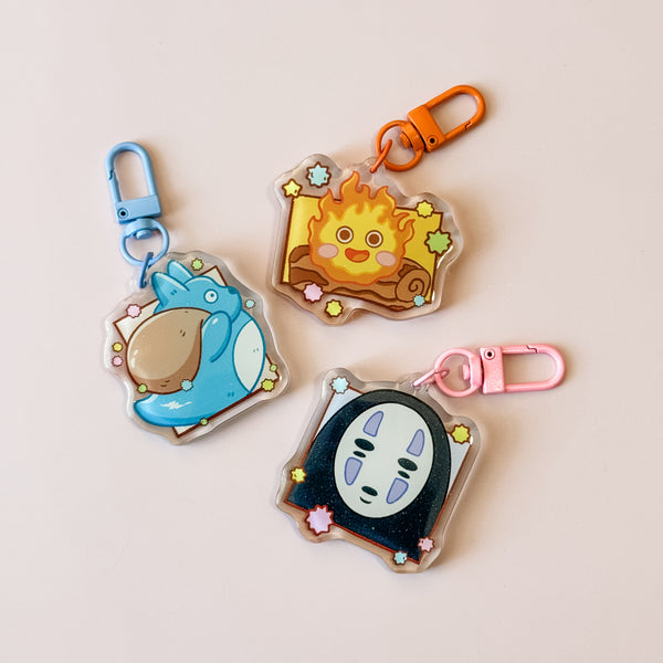 Studio Ghibli Glitter Acrylic Keychains