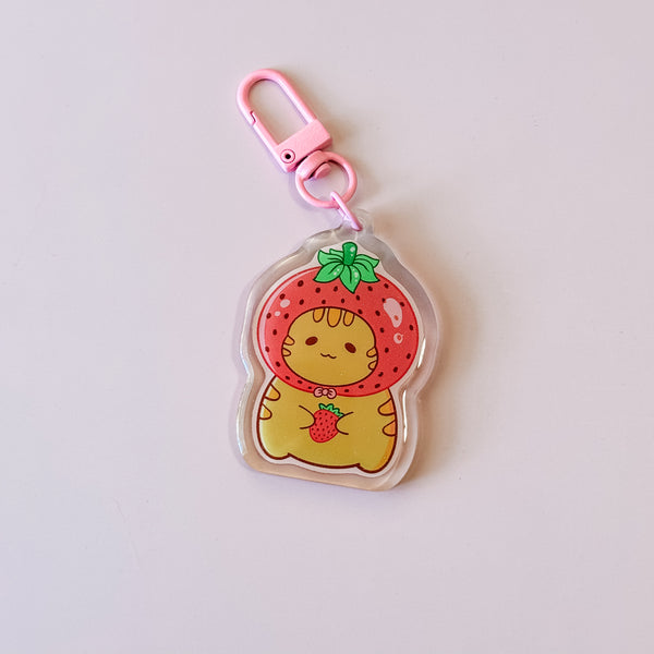 Strawberry Taro Acrylic Keychain