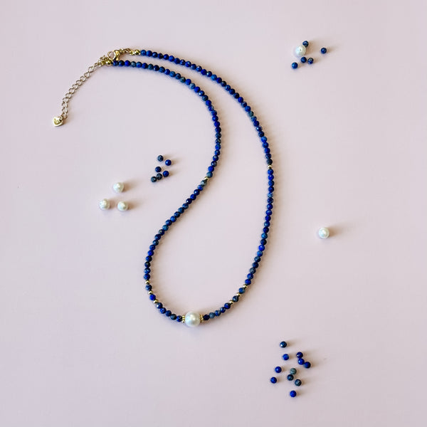 Lapis & Freshwater Pearl Necklace