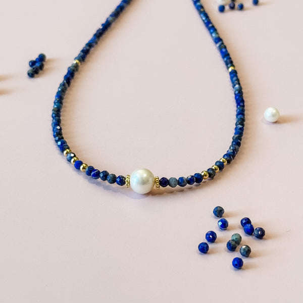Lapis & Freshwater Pearl Necklace
