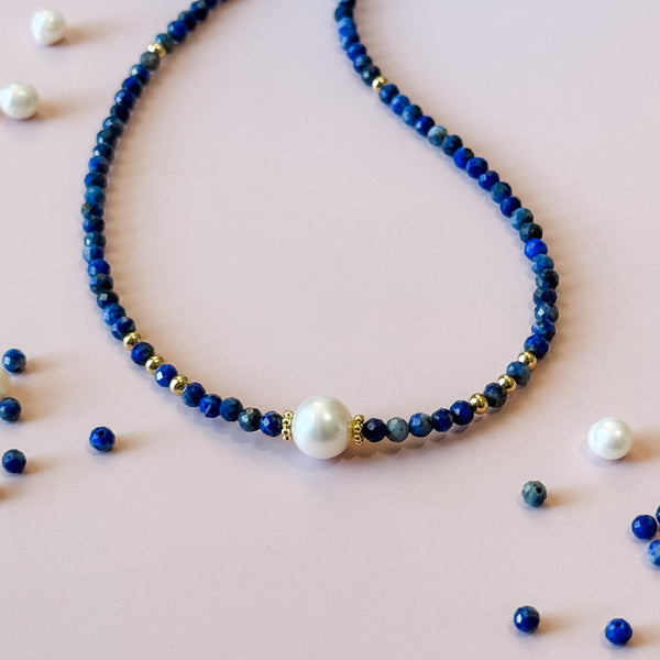 Lapis & Freshwater Pearl Necklace