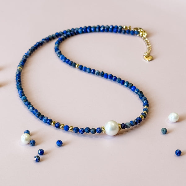 Lapis & Freshwater Pearl Necklace