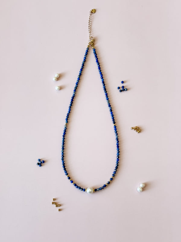 Lapis & Freshwater Pearl Necklace