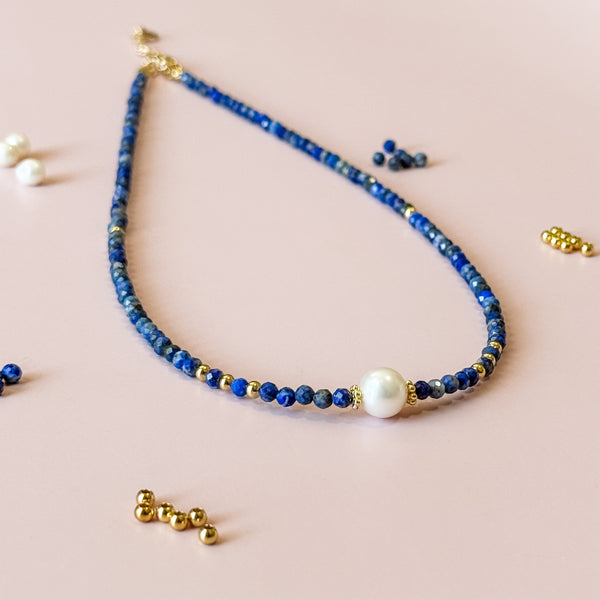 Lapis & Freshwater Pearl Necklace