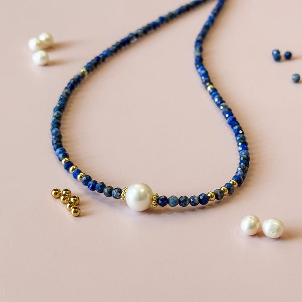 Lapis & Freshwater Pearl Necklace