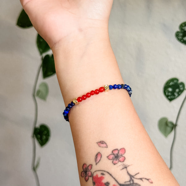 Chi Liu | 赤琉 | Natural Lapis Lazuli | Red Agate Bracelet