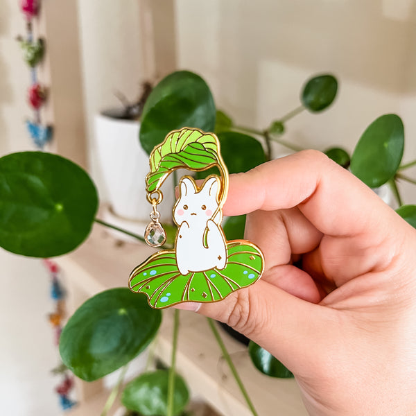 Lily Pad Bunny Enamel Pin