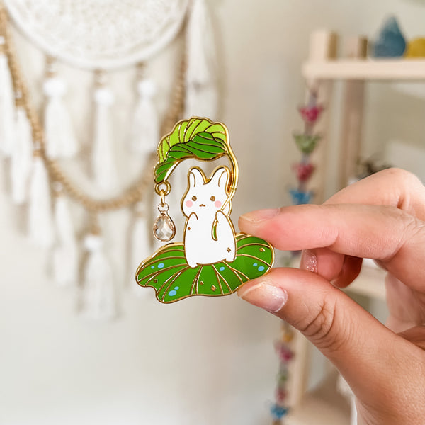 Lily Pad Bunny Enamel Pin