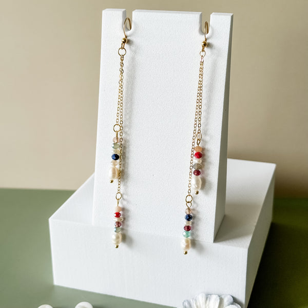 Pearl & Agate Dangle Earrings