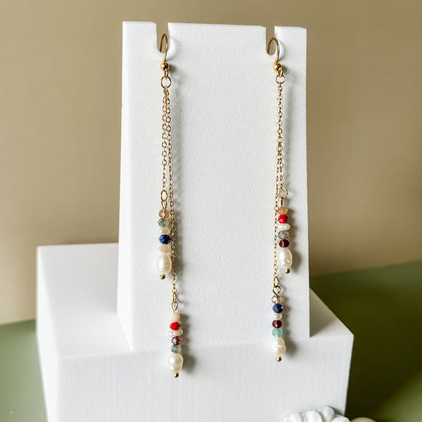 Pearl & Agate Dangle Earrings