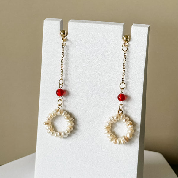 Pearl Agate Dangle Earrings