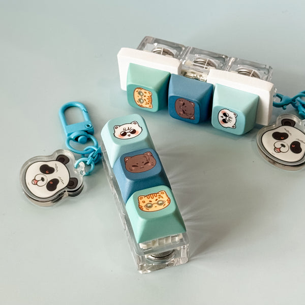 Fidget LED Keycap Keychain | Triple Keycaps