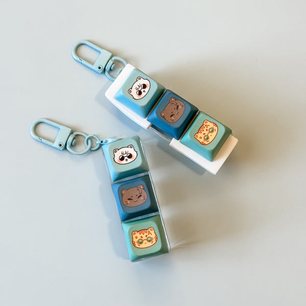 Fidget LED Keycap Keychain | Triple Keycaps