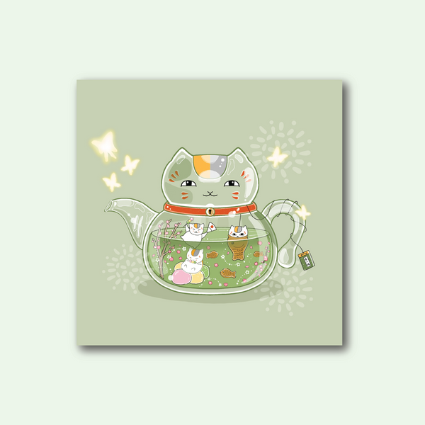 Nyanko Teapot Print