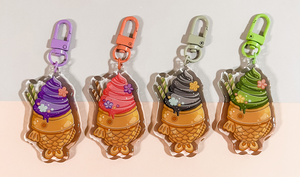 Japanese Taiyaki Ice Cream Acrylic Keychains in multiple colors