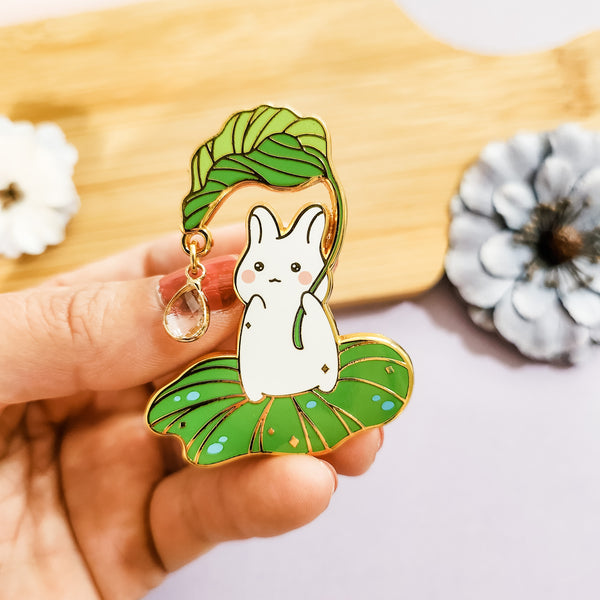 Lily Pad Bunny Enamel Pin