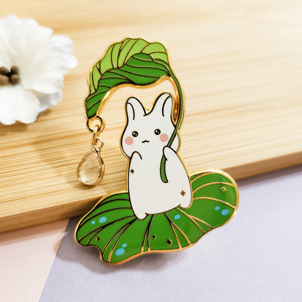 Lily Pad Bunny Enamel Pin